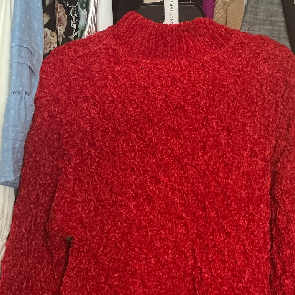 Sanctuary Red Chunky Knit Sweater